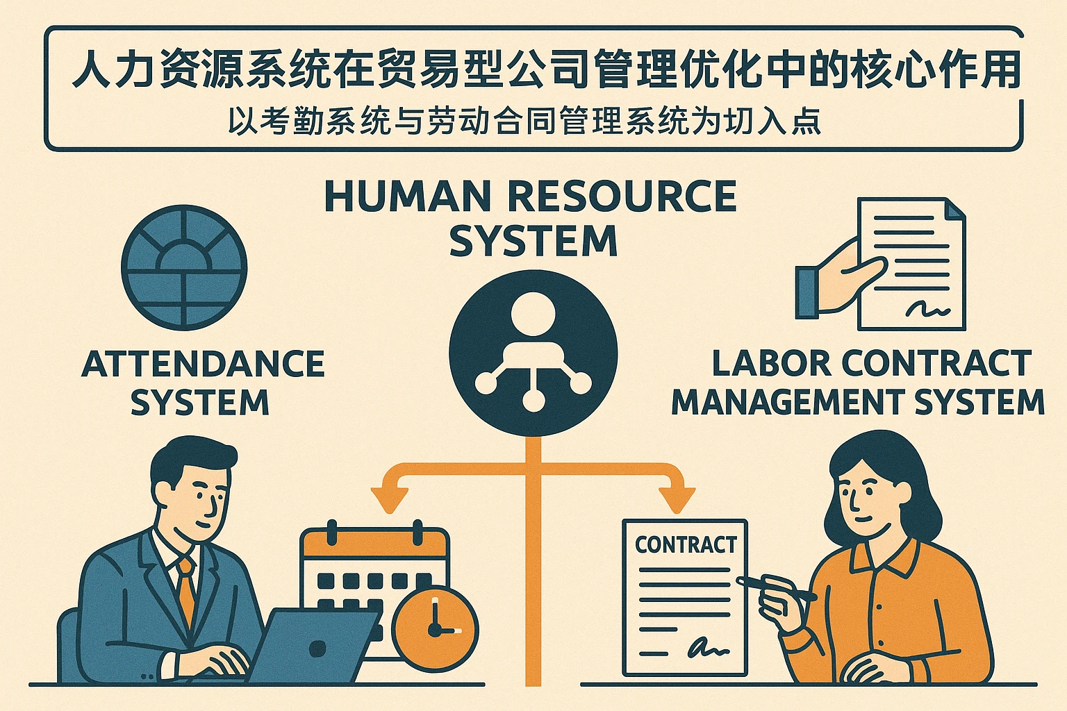 人力资源系统在贸易型公司管理优化中的核心作用——以考勤系统与劳动合同管理系统为切入点