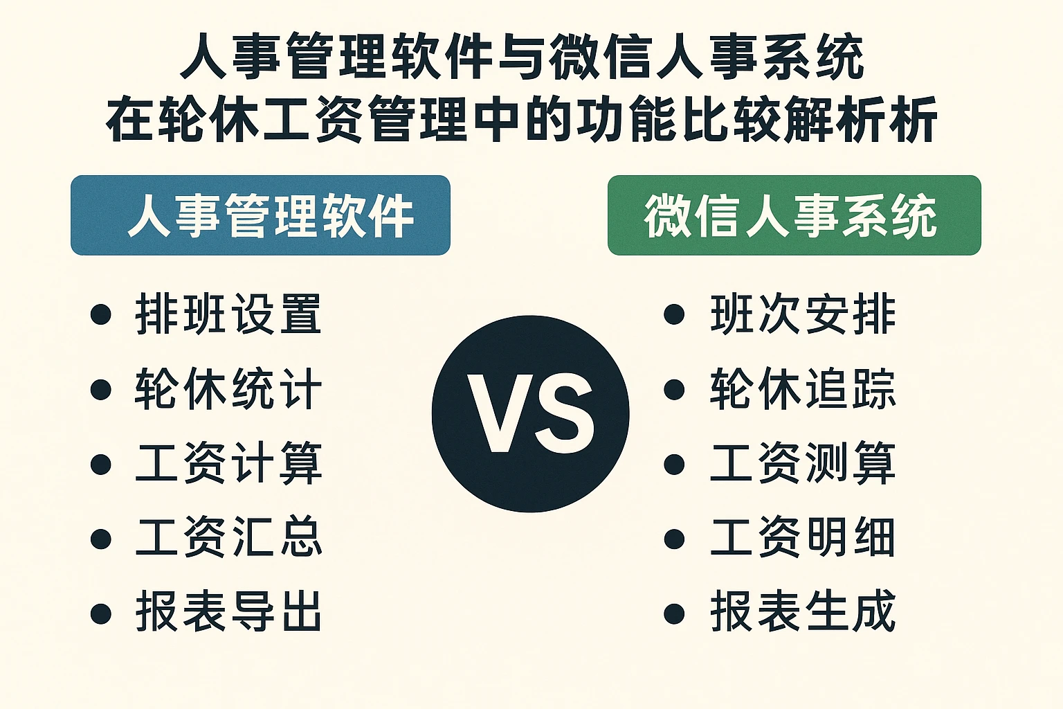 人事管理软件与微信人事系统在轮休工资管理中的功能比较解析