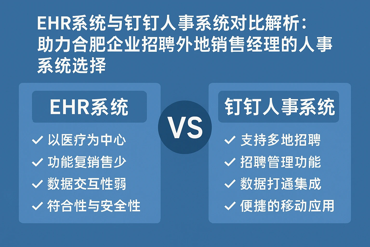 EHR系统与钉钉人事系统对比解析：助力合肥企业招聘外地销售经理的人事系统选择