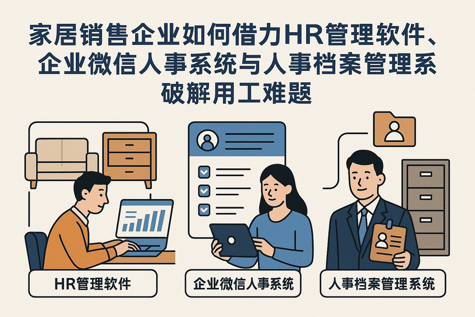 家居销售企业如何借力HR管理软件、企业微信人事系统与人事档案管理系统破解用工难题