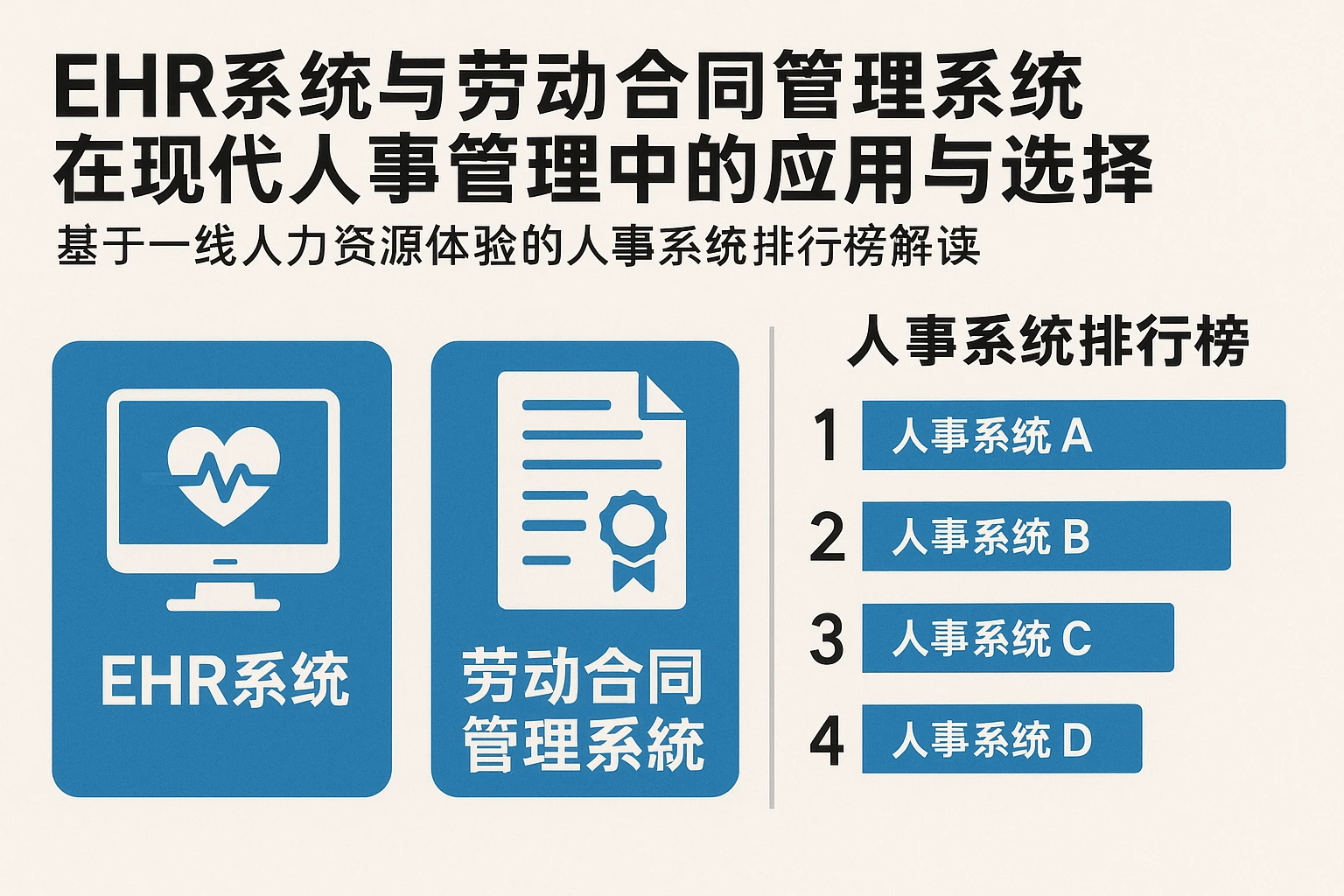 EHR系统与劳动合同管理系统在现代人事管理中的应用与选择——基于一线人力资源体验的人事系统排行榜解读