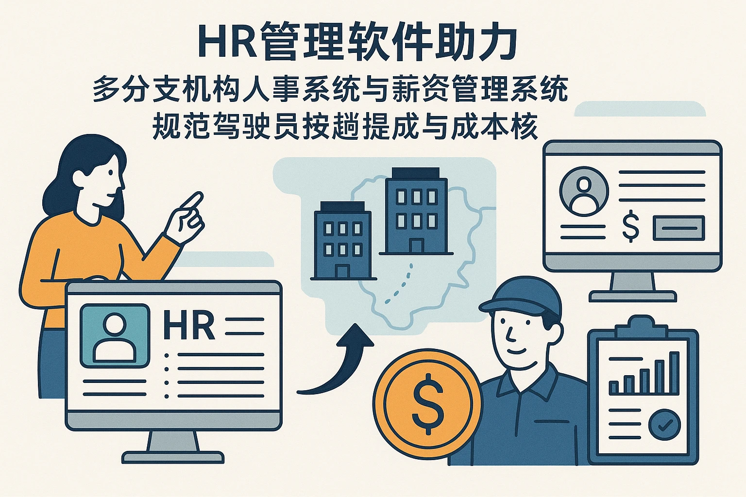 HR管理软件助力多分支机构人事系统与薪资管理系统规范驾驶员按趟提成与成本考核