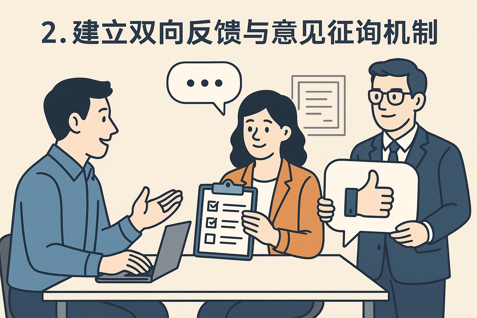 2. 建立双向反馈与意见征询机制