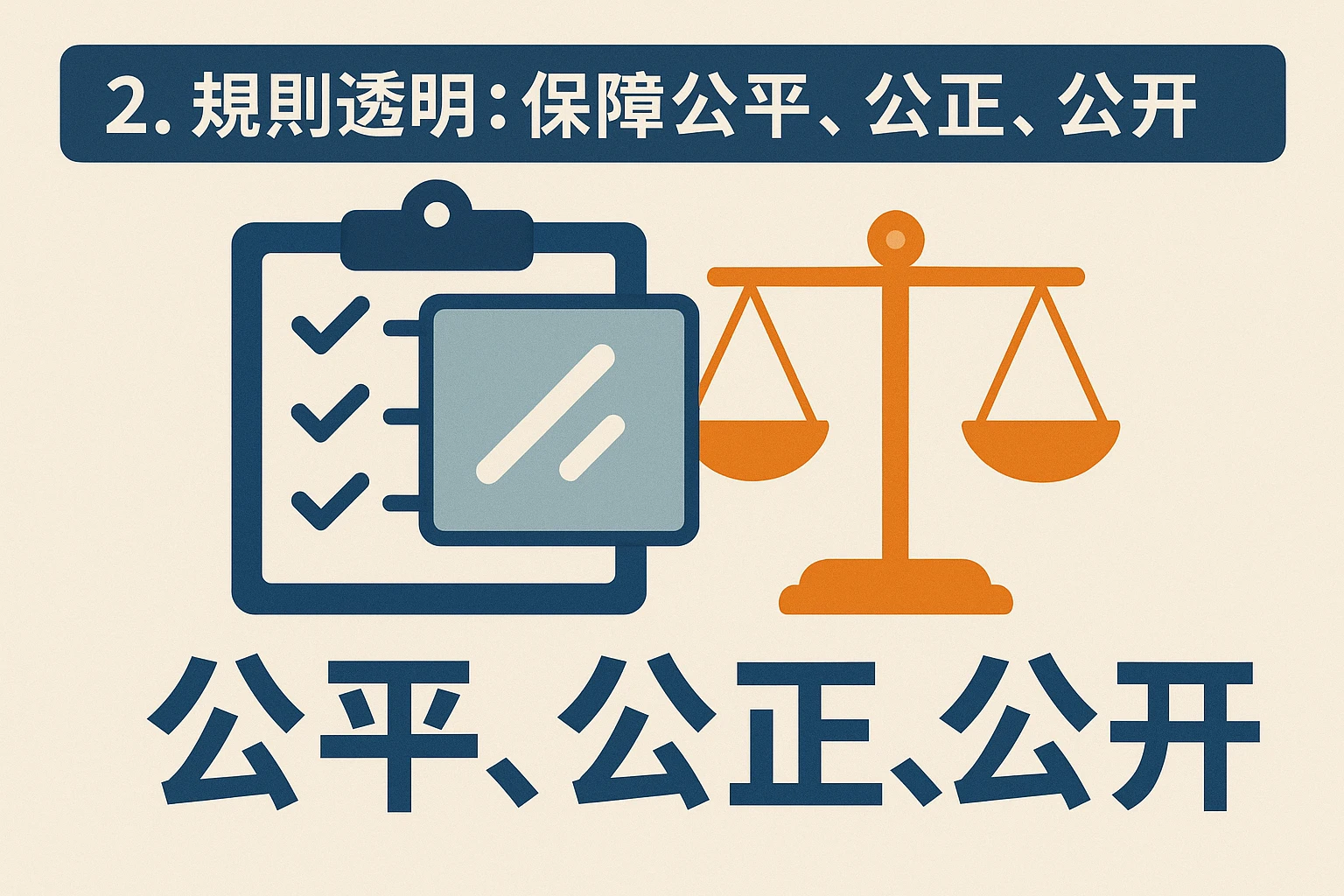 2. 规则透明：保障公平、公正、公开