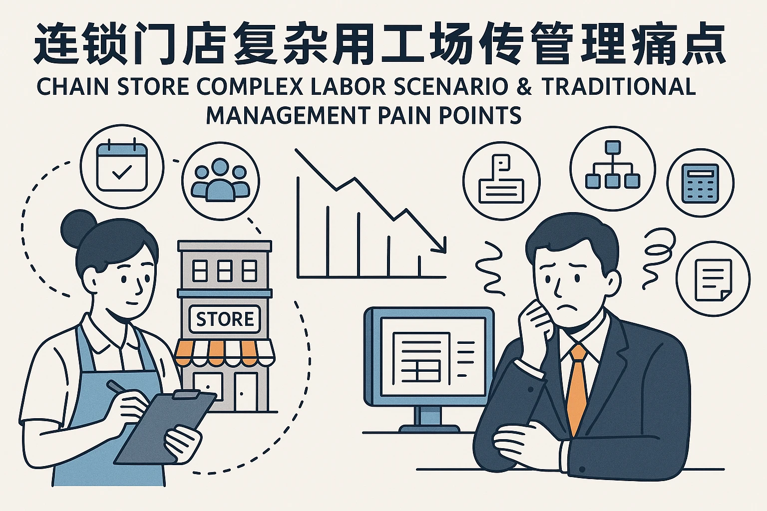 连锁门店复杂用工场景与传统管理痛点