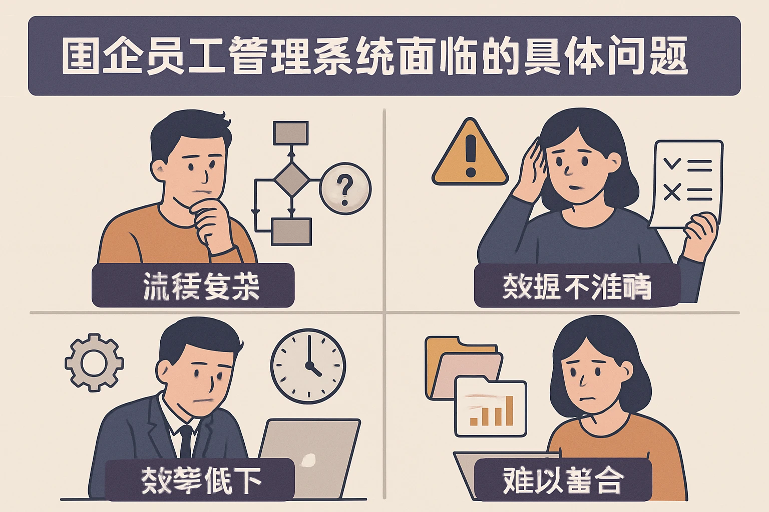国企员工管理系统面临的具体问题