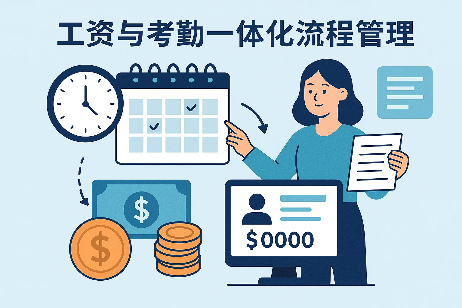工资与考勤一体化流程管理