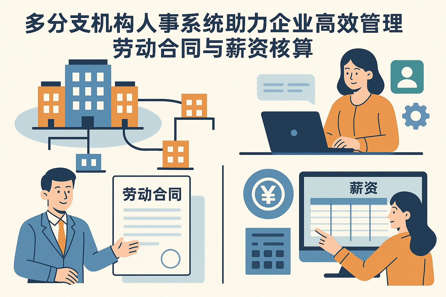 多分支机构人事系统助力企业高效管理劳动合同与薪资核算