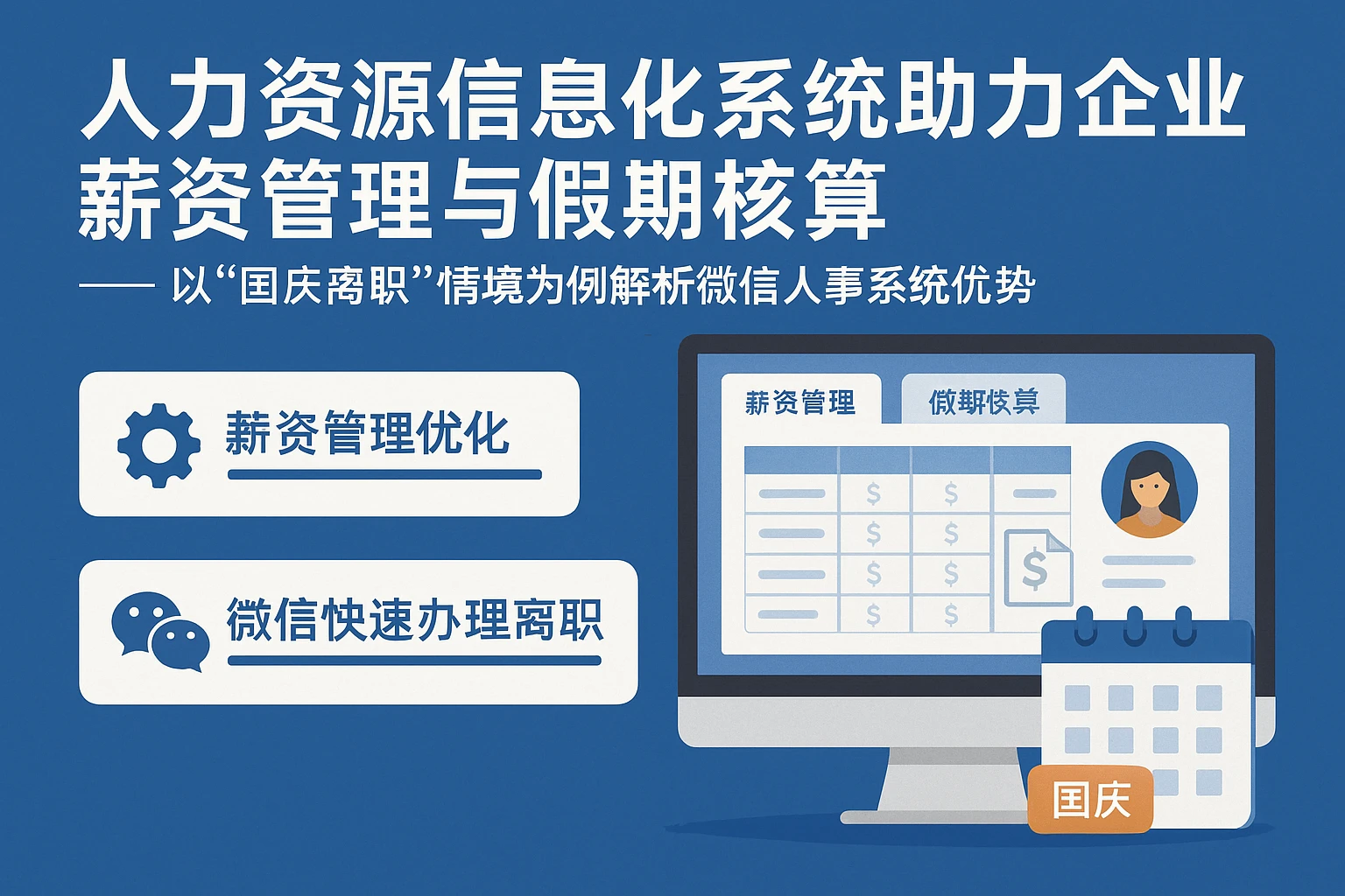 人力资源信息化系统助力企业薪资管理与假期核算 —— 以“国庆离职”情境为例解析微信人事系统优势