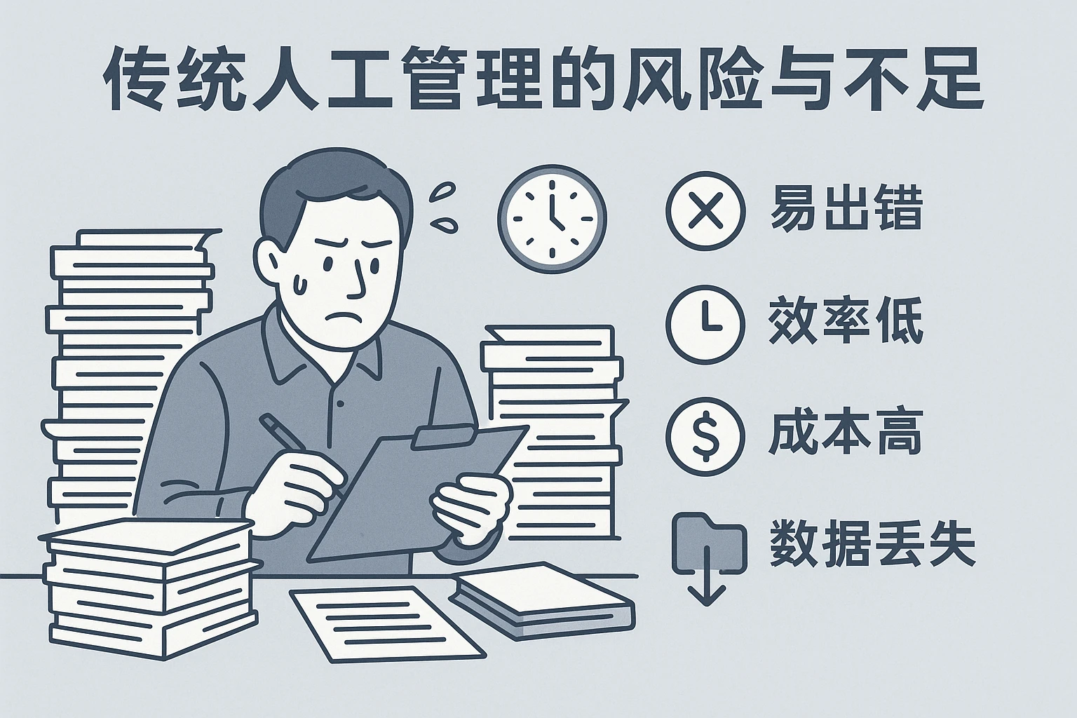 传统人工管理的风险与不足