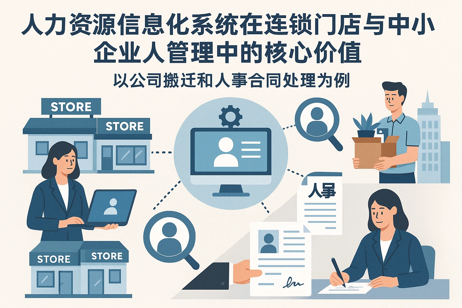 人力资源信息化系统在连锁门店与中小企业人员管理中的核心价值 —— 以公司搬迁和人事合同处理为例