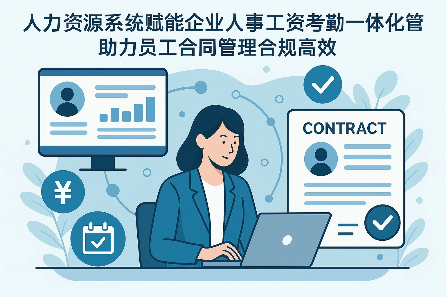 人力资源系统赋能企业人事工资考勤一体化管理，助力员工合同管理合规高效