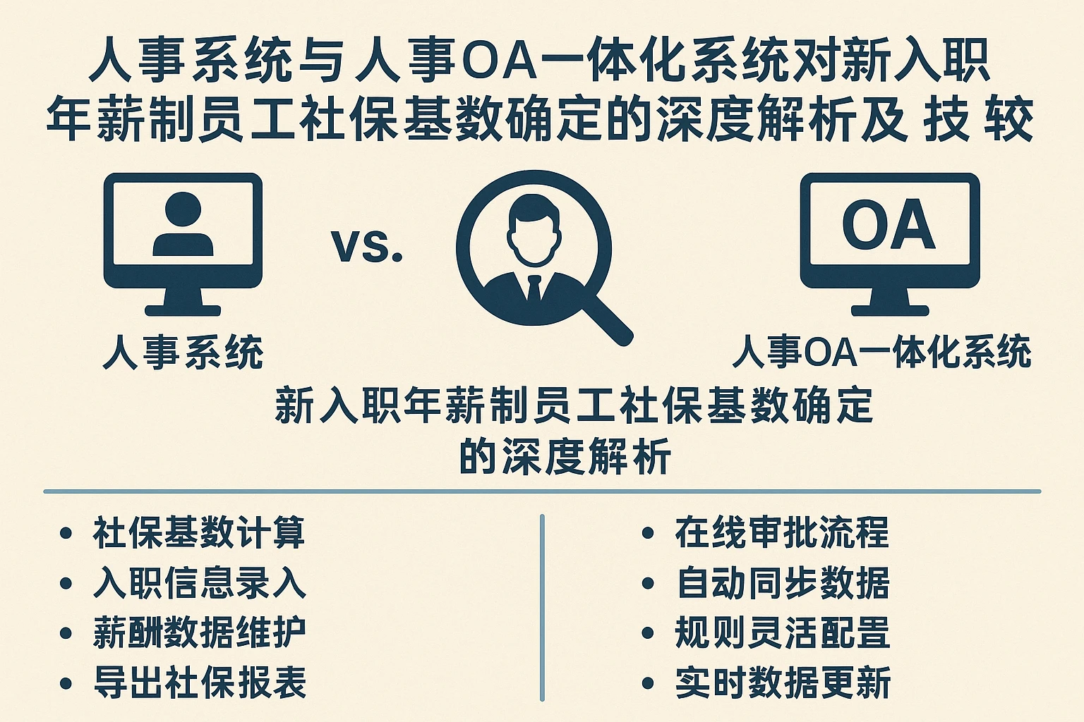 人事系统与人事OA一体化系统对新入职年薪制员工社保基数确定的深度解析及系统功能比较