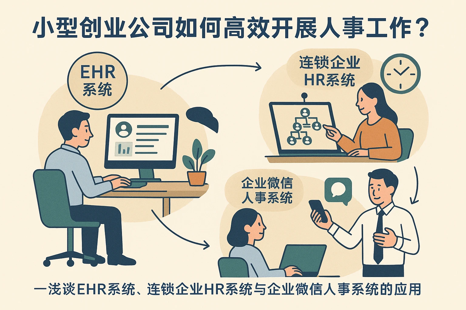 小型创业公司如何高效开展人事工作？——浅谈EHR系统、连锁企业HR系统与企业微信人事系统的应用