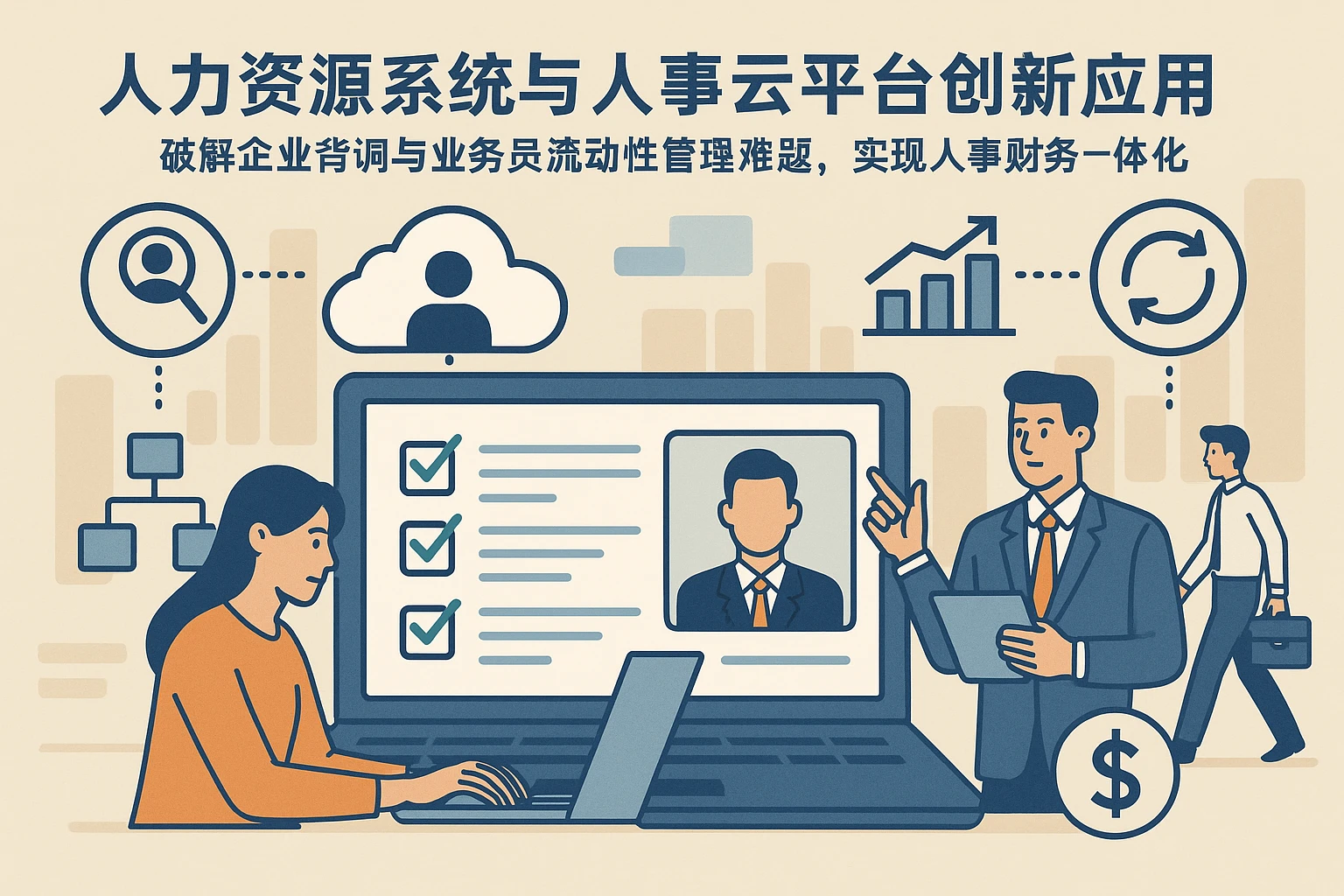 人力资源系统与人事云平台创新应用：破解企业背调与业务员流动性管理难题，实现人事财务一体化