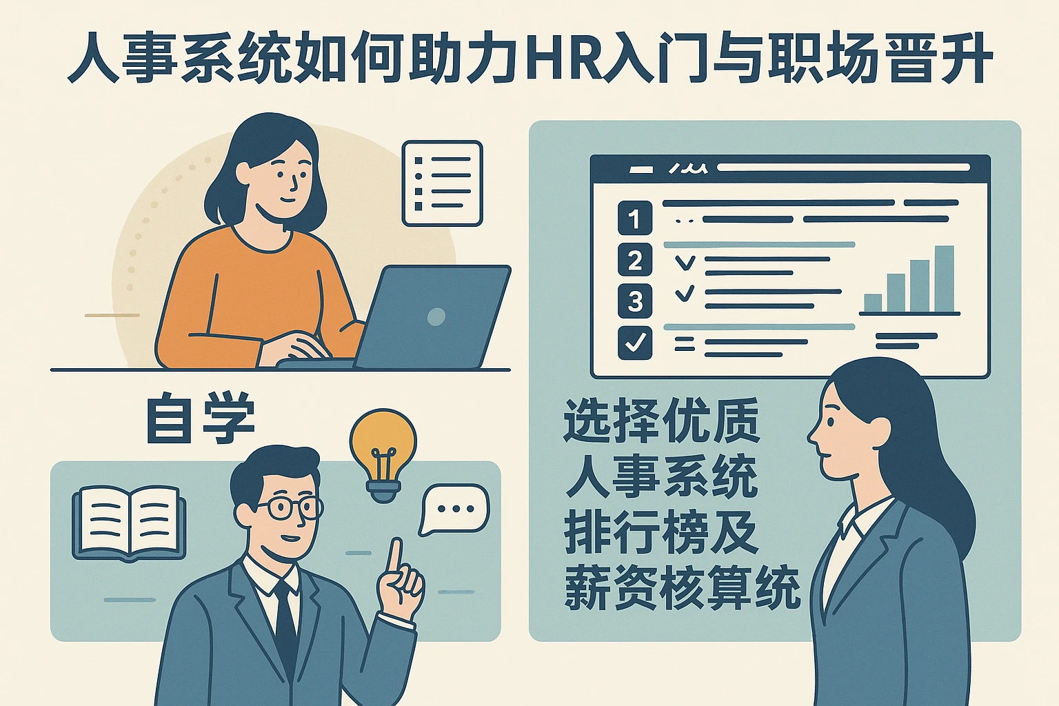 人事系统如何助力HR入门与职场晋升：从自学到选择优质人事系统排行榜及薪资核算系统