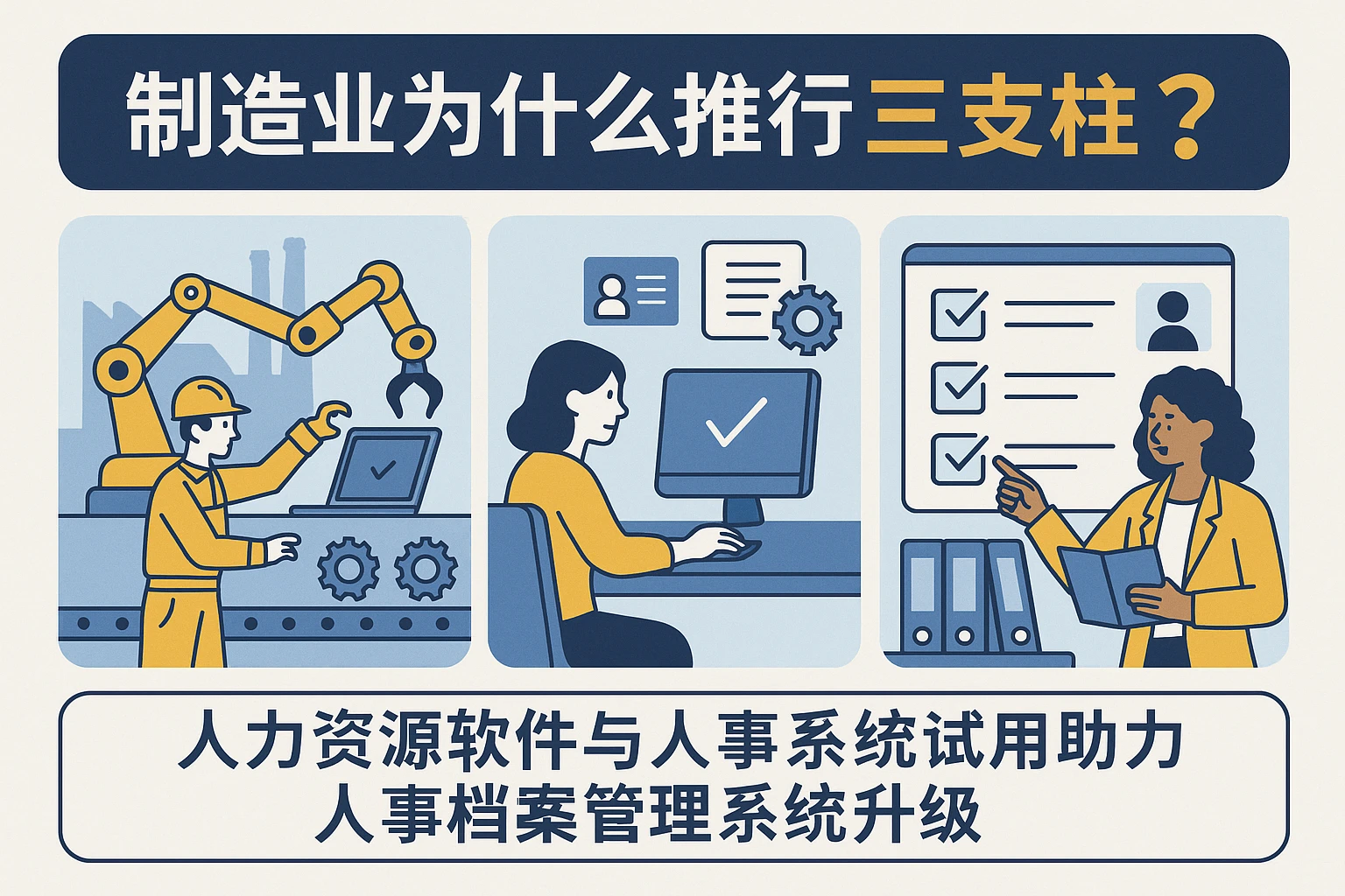 制造业为什么推行三支柱？人力资源软件与人事系统试用助力人事档案管理系统升级