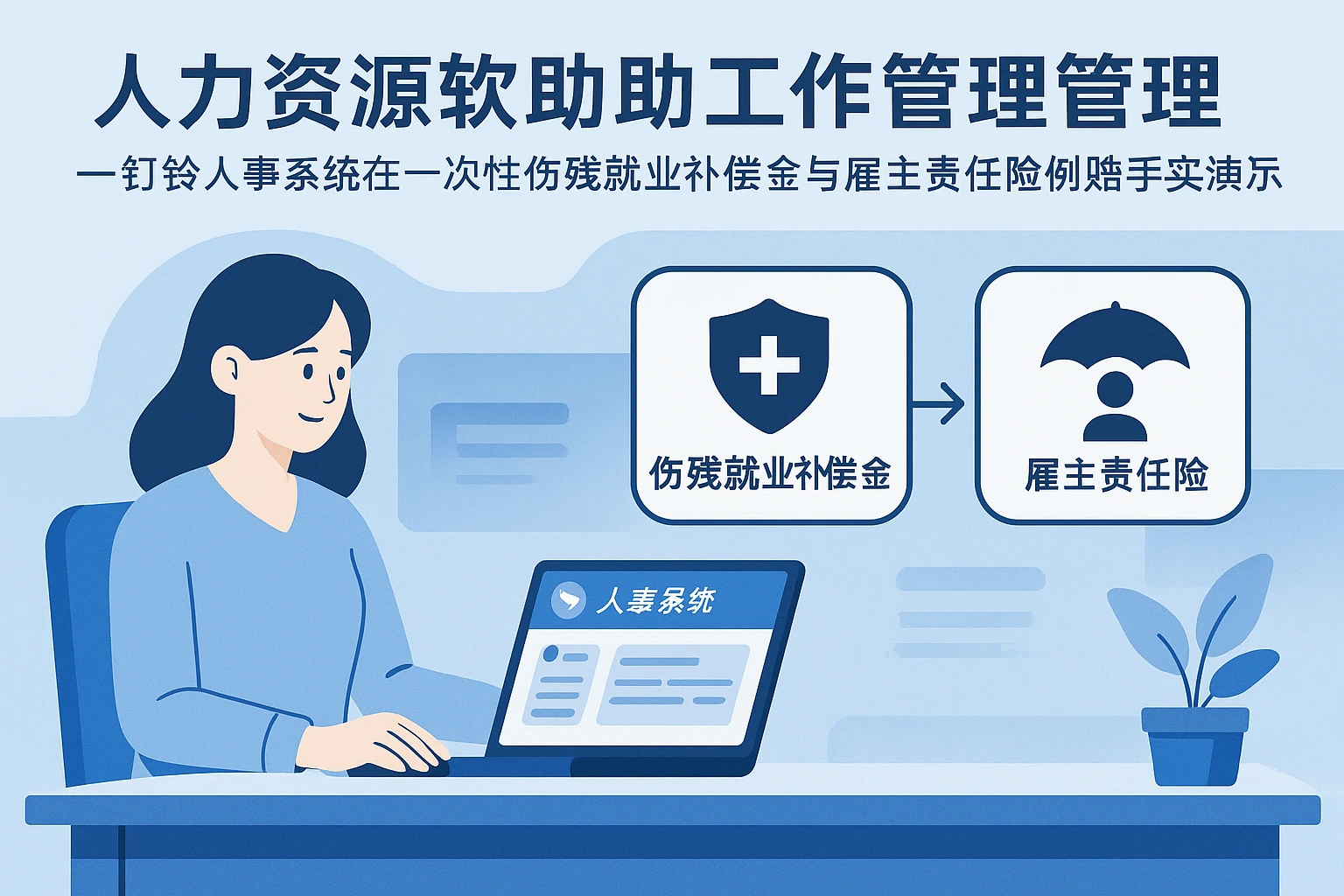 人力资源软件助力工伤管理 —— 钉钉人事系统在一次性伤残就业补偿金与雇主责任险理赔场景下的实践演示