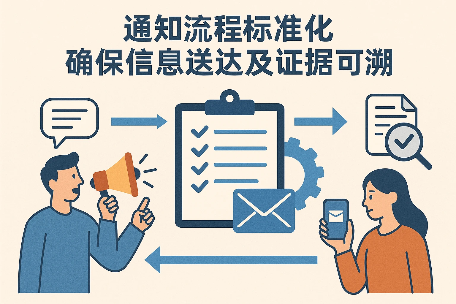 通知流程标准化，确保信息送达及证据可溯