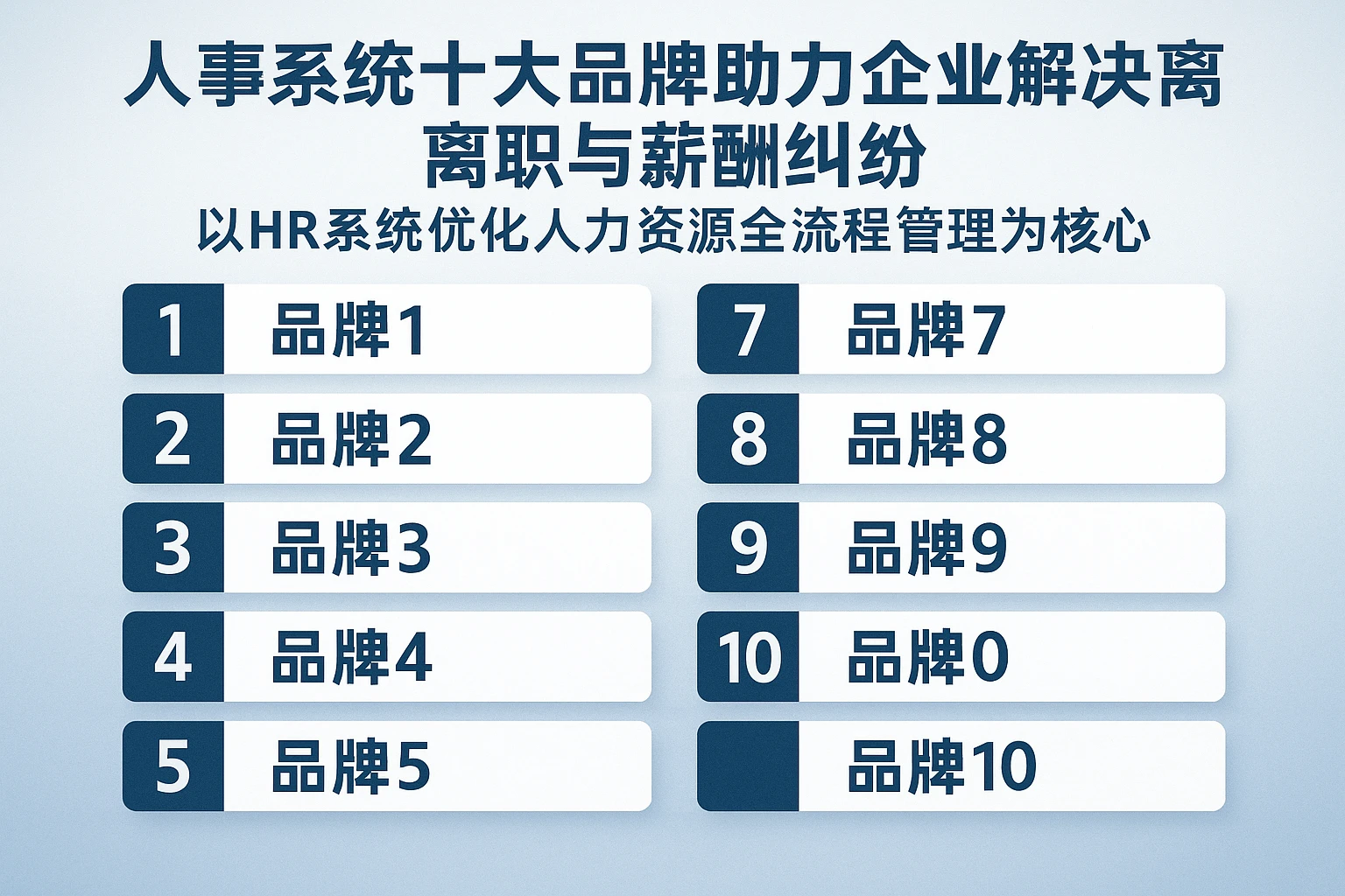 人事系统十大品牌助力企业解决离职与薪酬纠纷——以HR系统优化人力资源全流程管理为核心