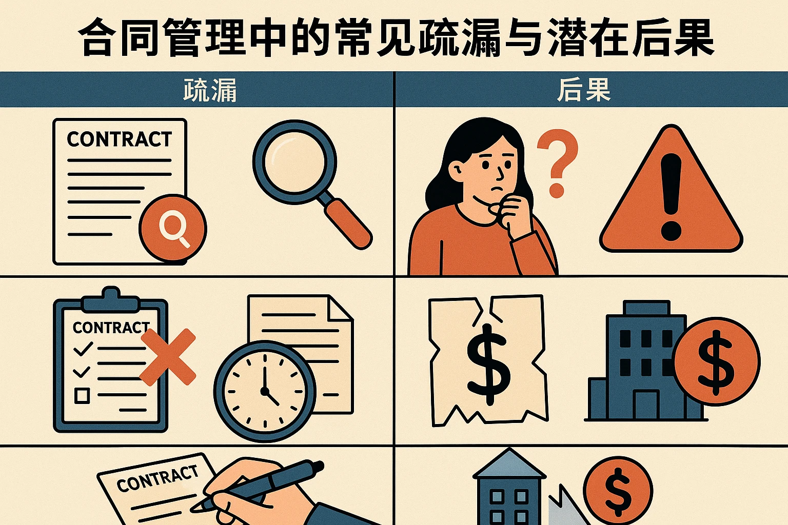 合同管理中的常见疏漏与潜在后果