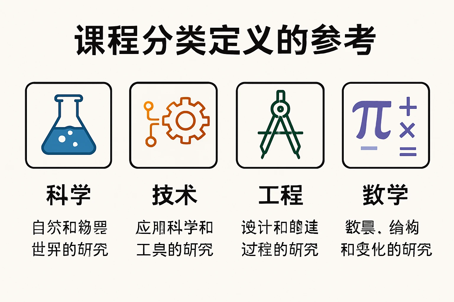 课程分类定义的参考