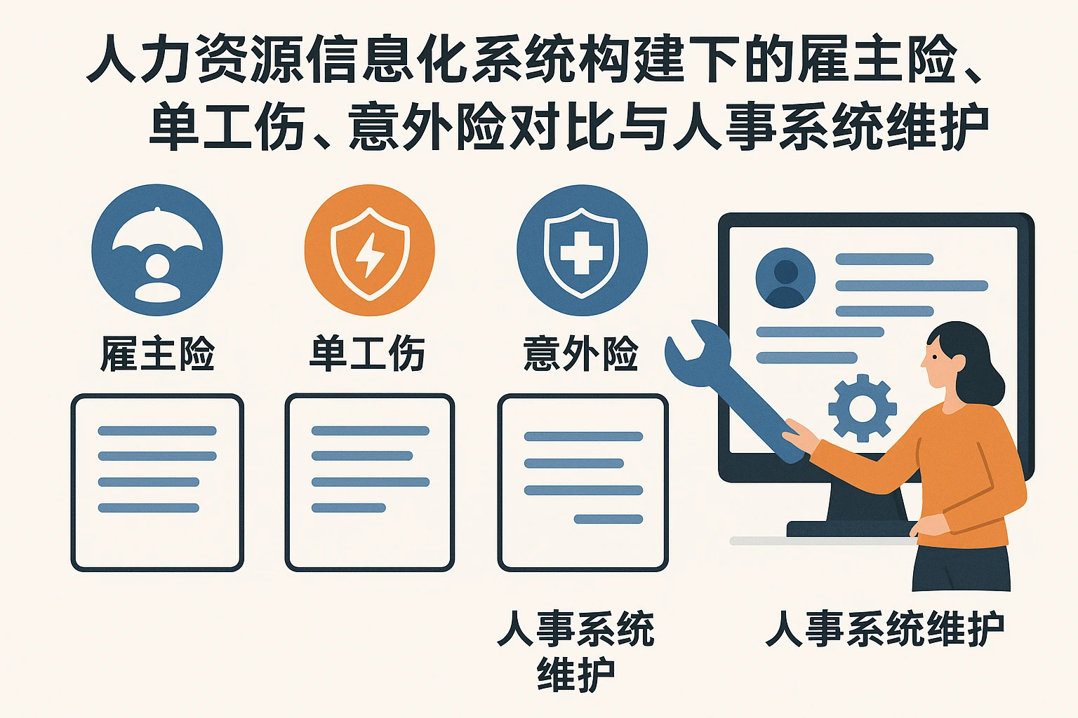 人力资源信息化系统构建下的雇主险、单工伤、意外险对比与人事系统维护