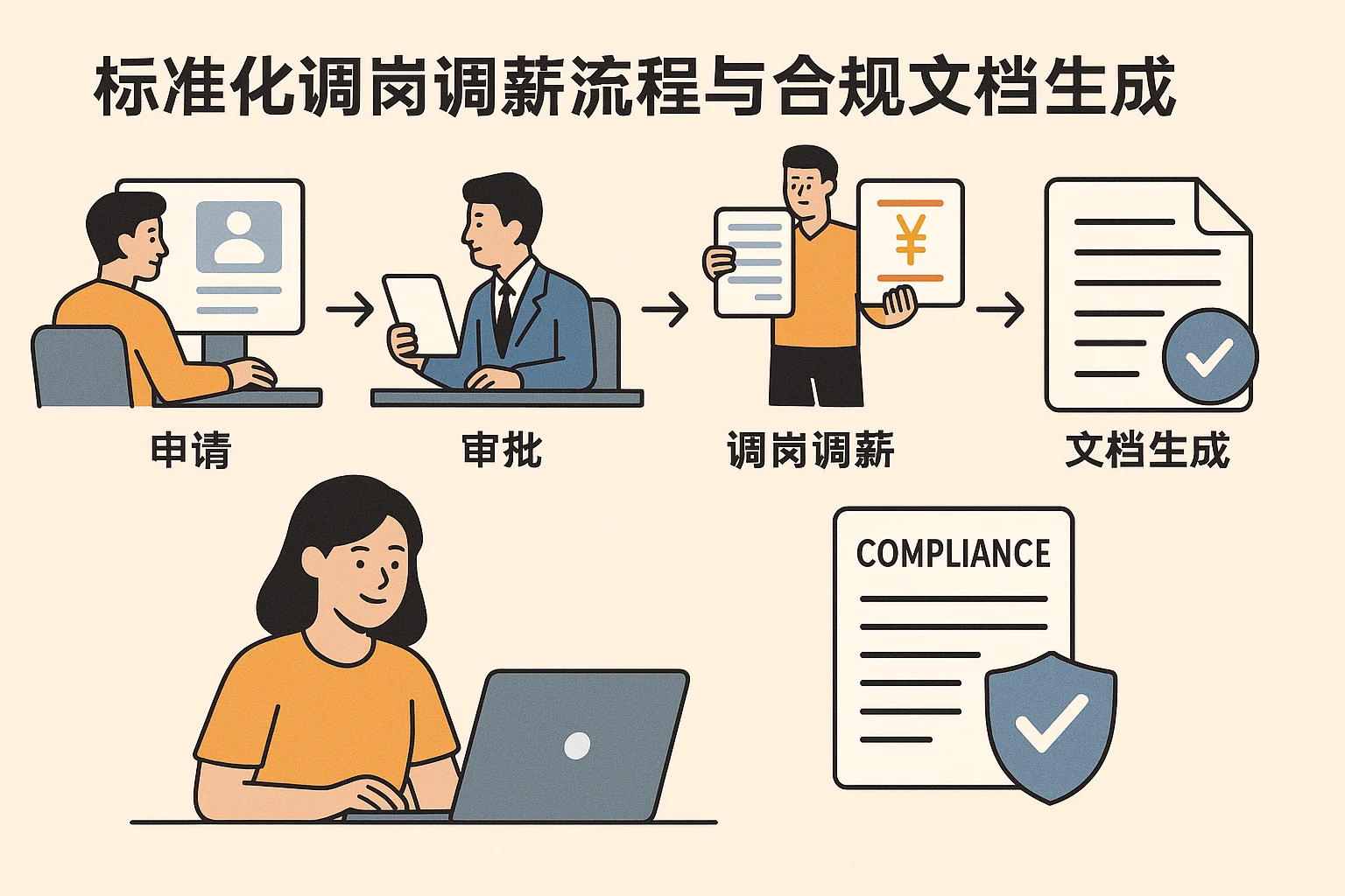标准化调岗调薪流程与合规文档生成