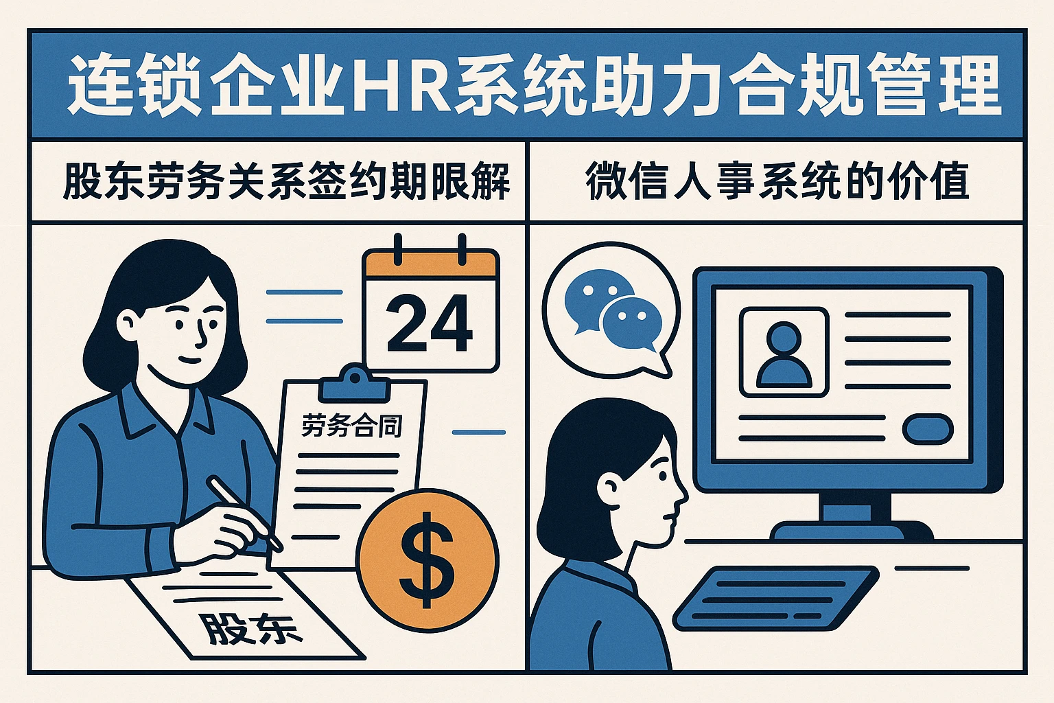 连锁企业HR系统助力合规管理：股东劳务关系签约期限解析与微信人事系统的价值
