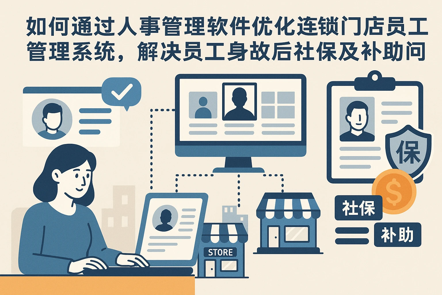  如何通过人事管理软件优化连锁门店员工管理系统，解决员工身故后社保及补助问题