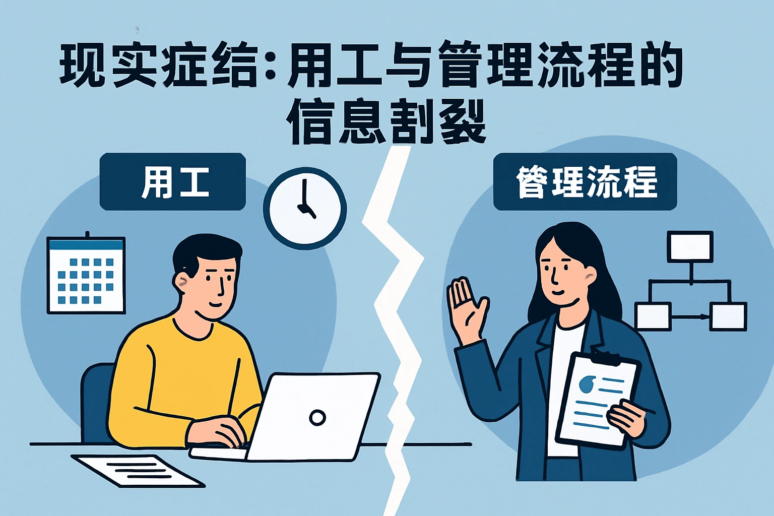 现实症结：用工与管理流程的信息割裂