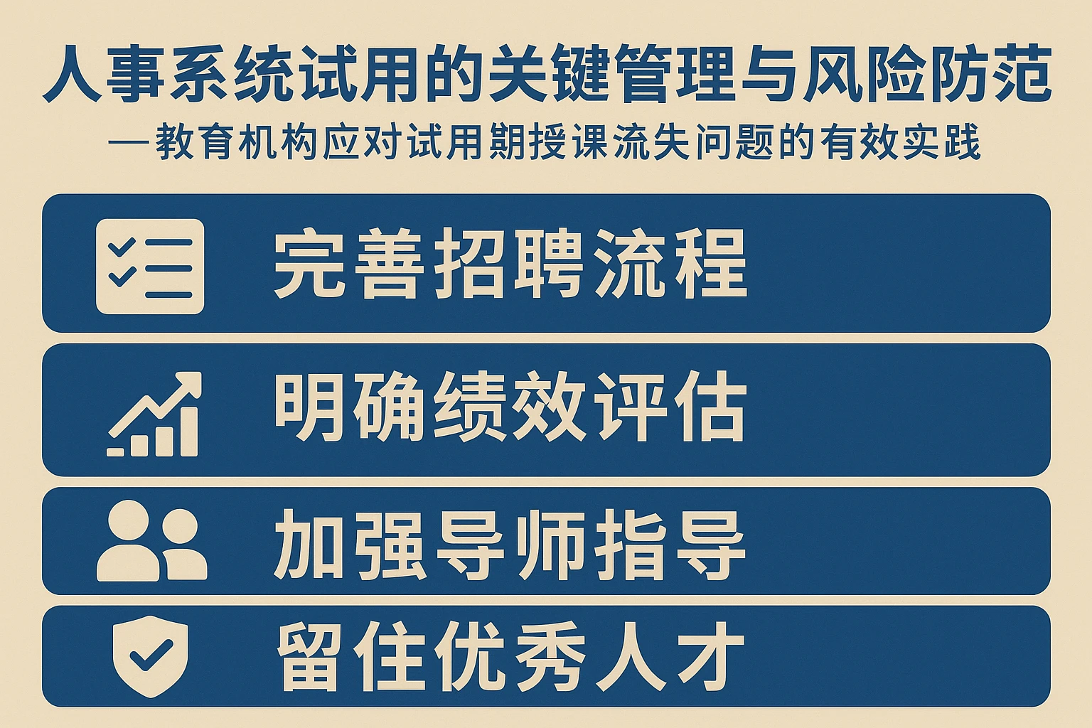 人事系统试用的关键管理与风险防范——教育机构应对试用期授课流失问题的有效实践