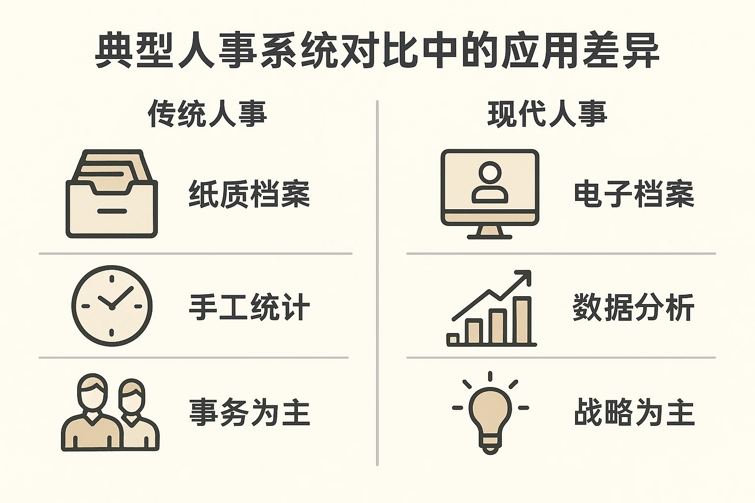 典型人事系统对比中的应用差异