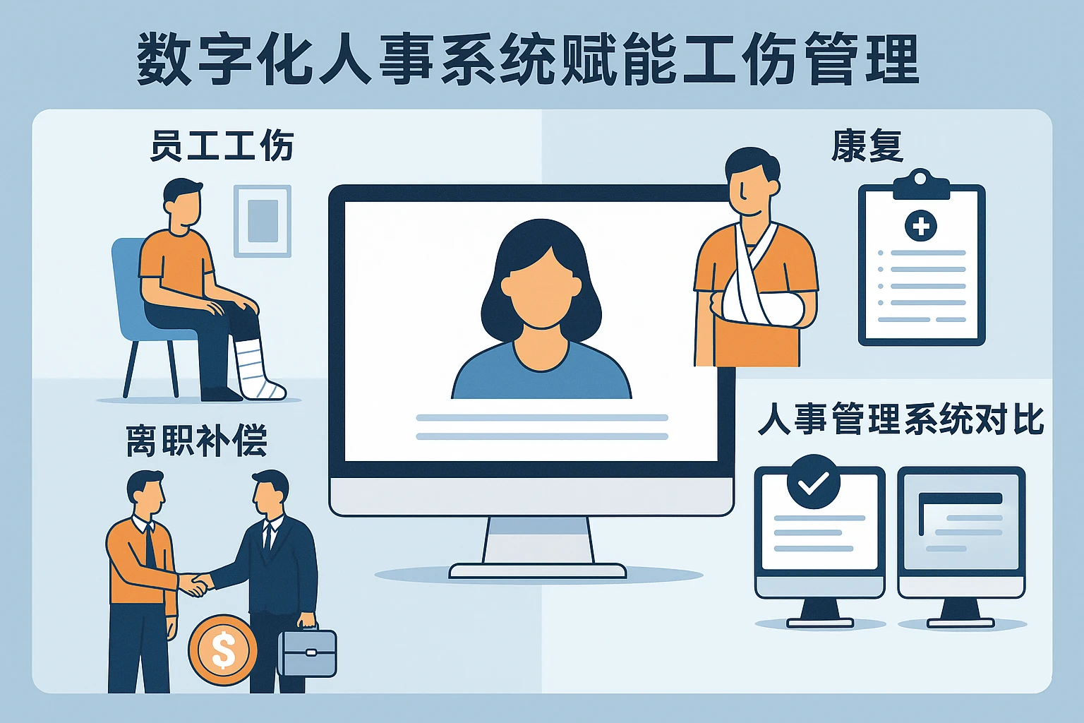 数字化人事系统赋能工伤管理：解读员工工伤康复离职补偿及人事管理系统对比