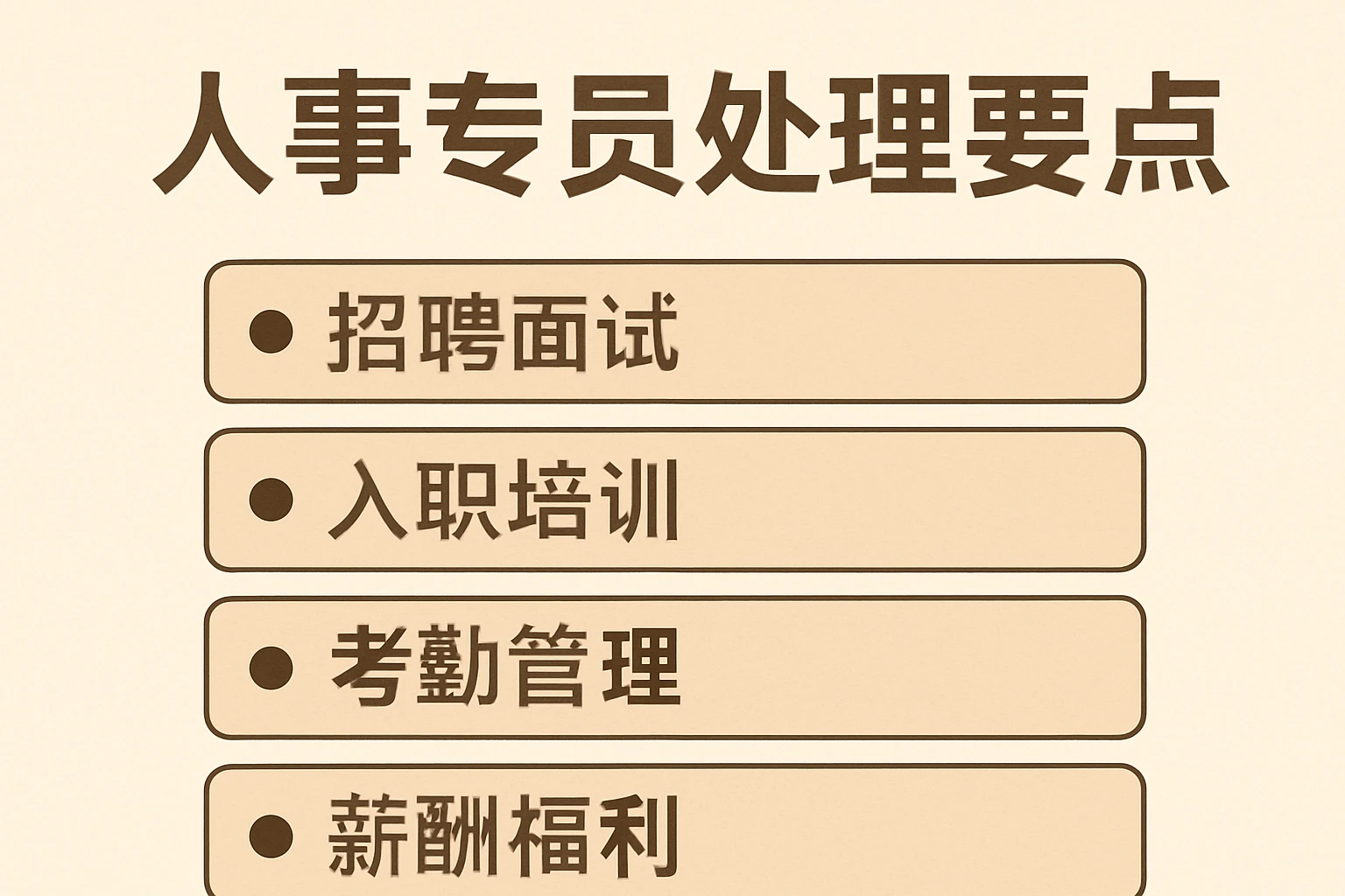 人事专员处理要点