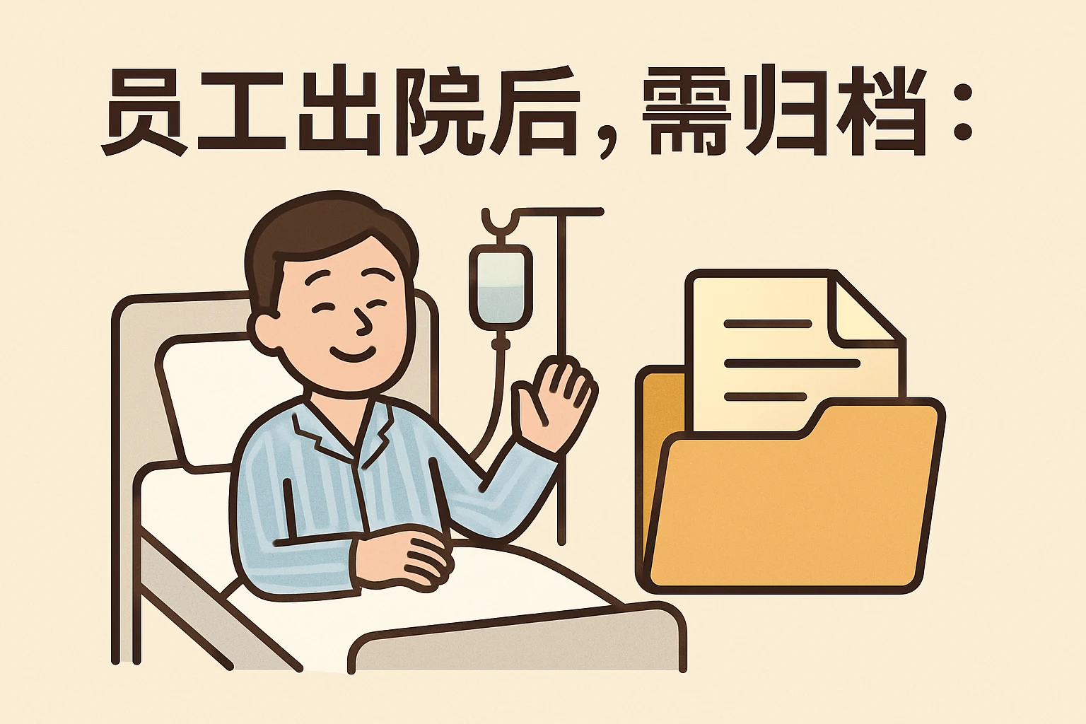 员工出院后，需归档：