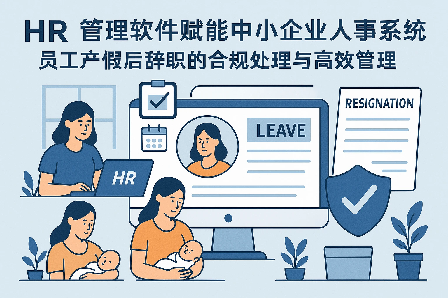 HR管理软件赋能中小企业人事系统：员工产假后辞职的合规处理与高效管理