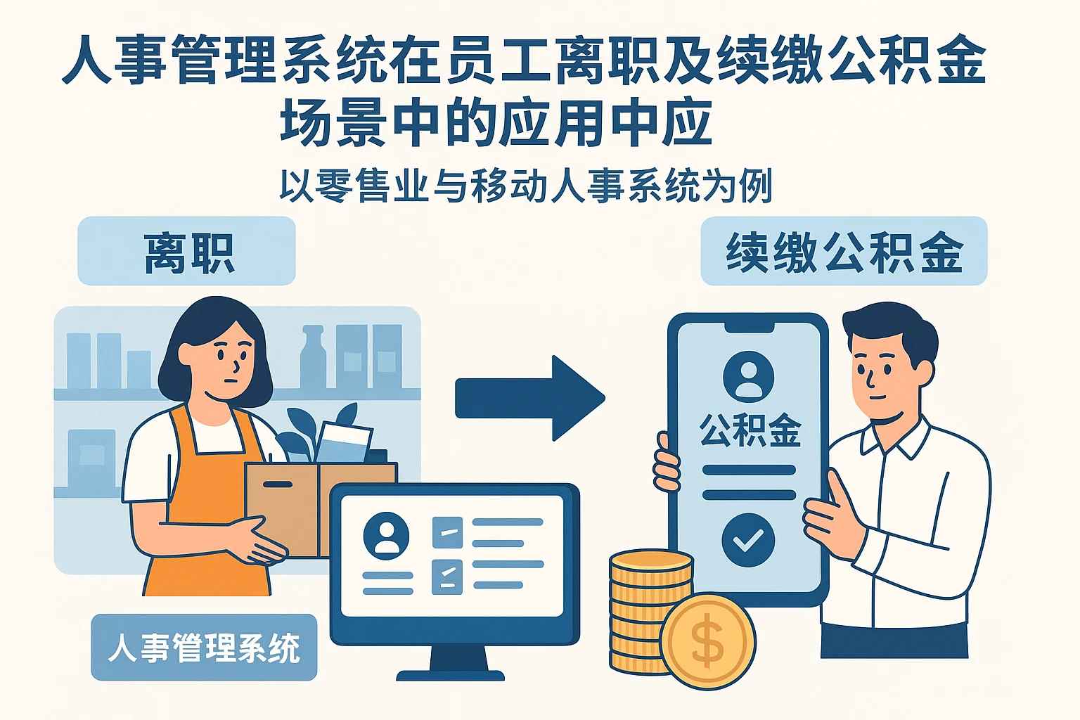 人事管理系统在员工离职及续缴公积金场景中的应用——以零售业与移动人事系统为例
