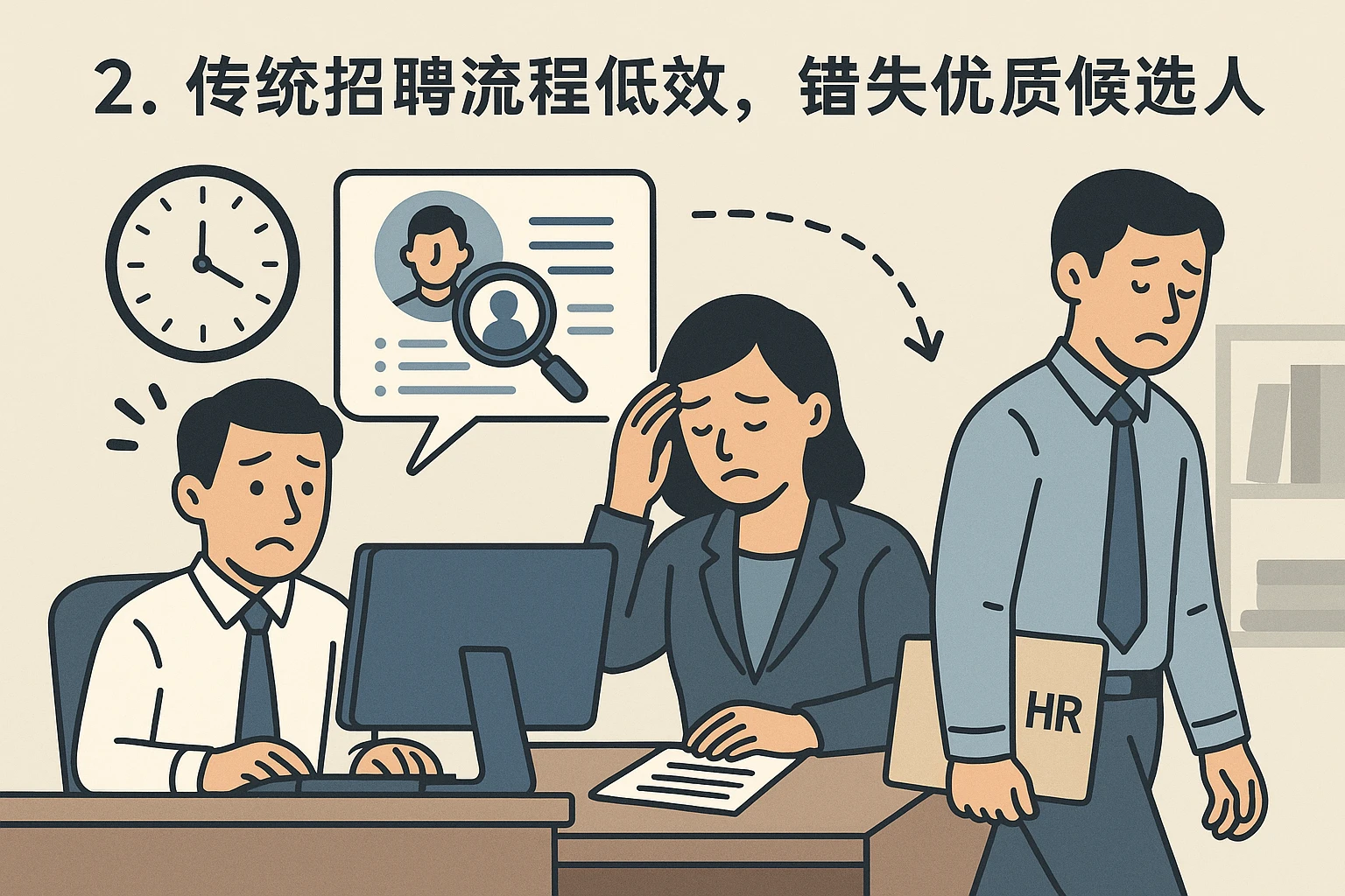 2. 传统招聘流程低效，错失优质候选人