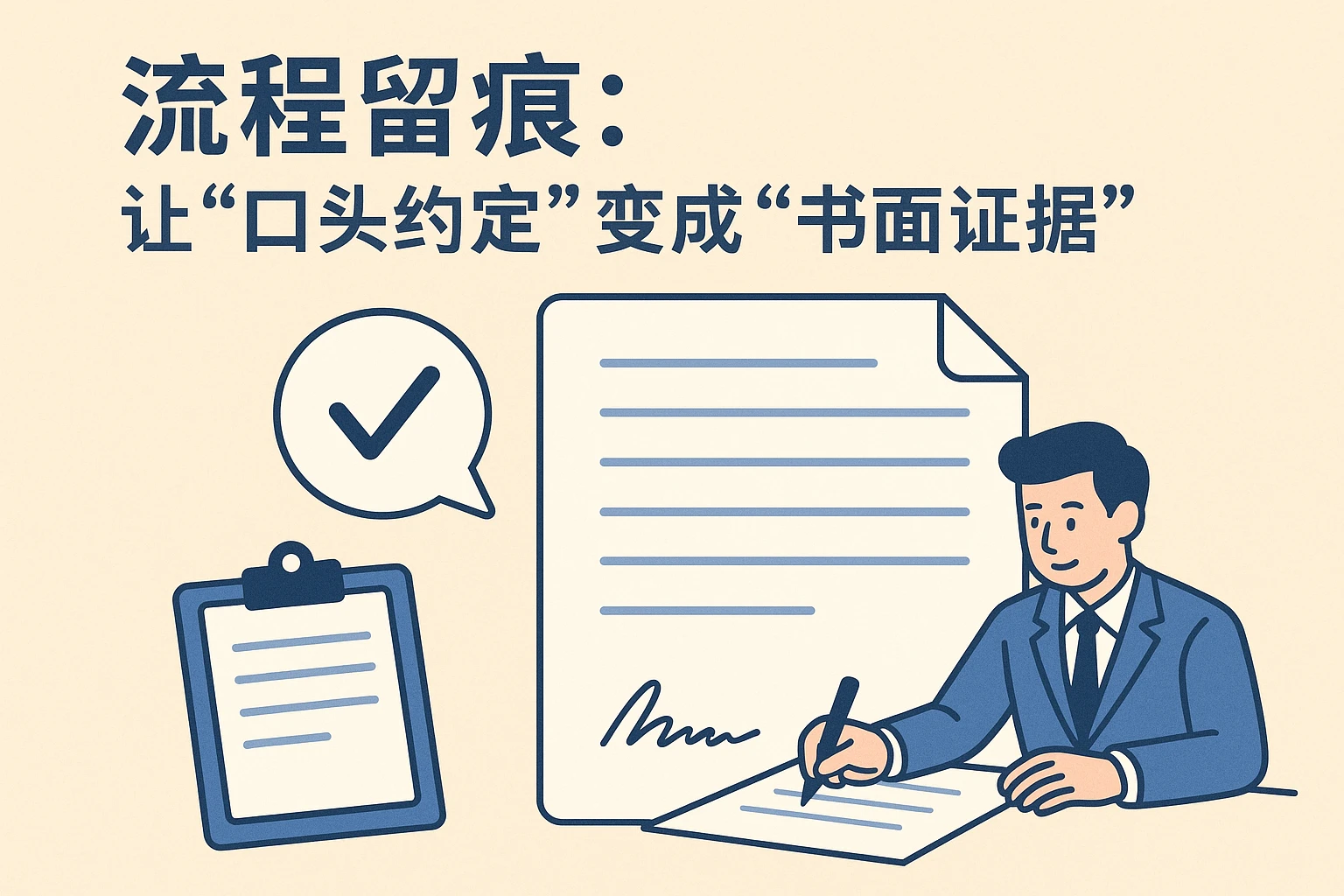 2. 流程留痕：让“口头约定”变成“书面证据”