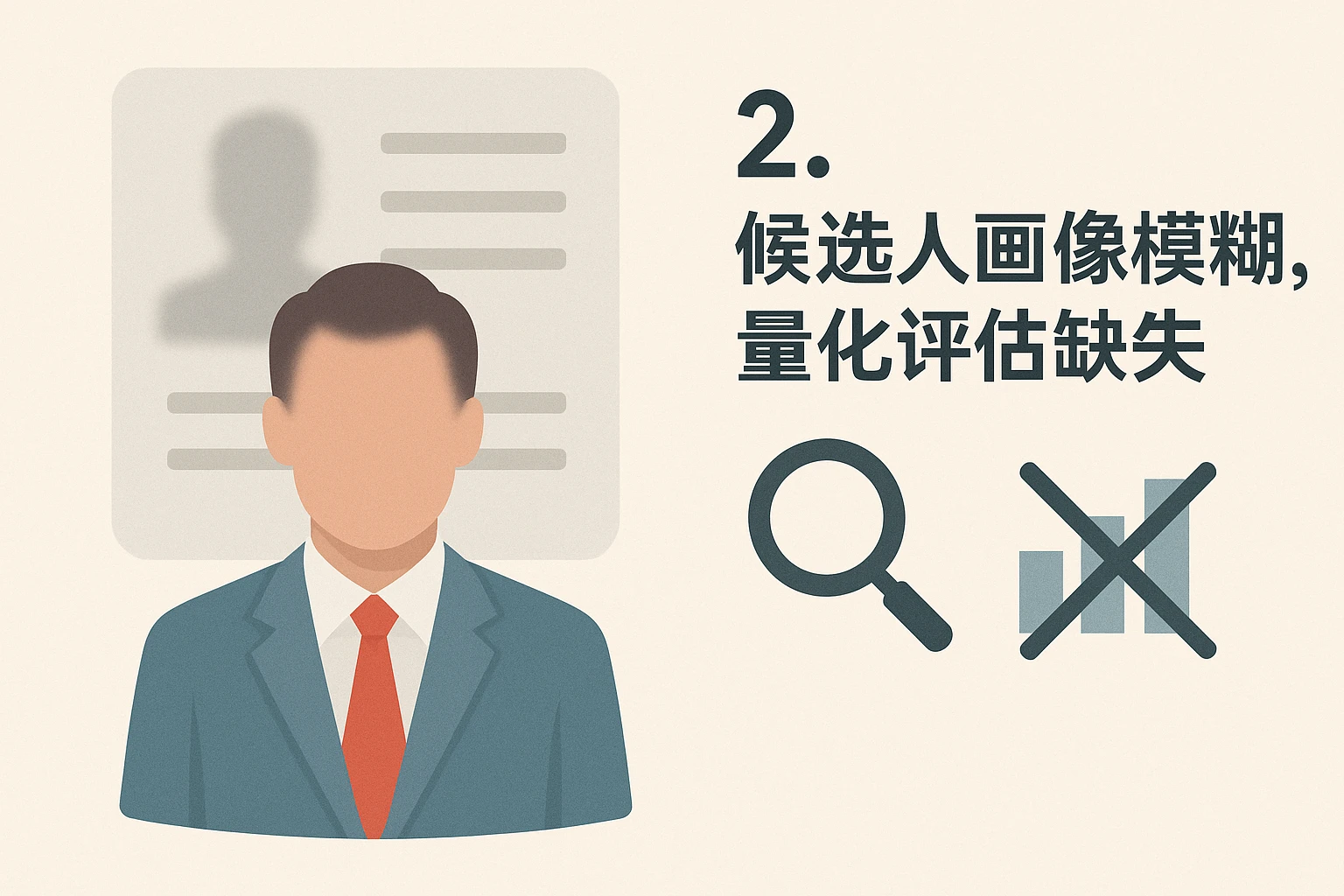 2. 候选人画像模糊，量化评估缺失