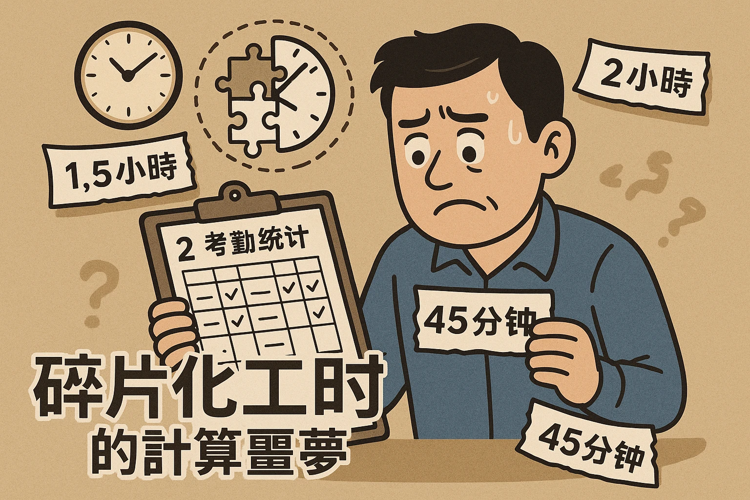 2. 考勤统计：“碎片化工时”的计算噩梦