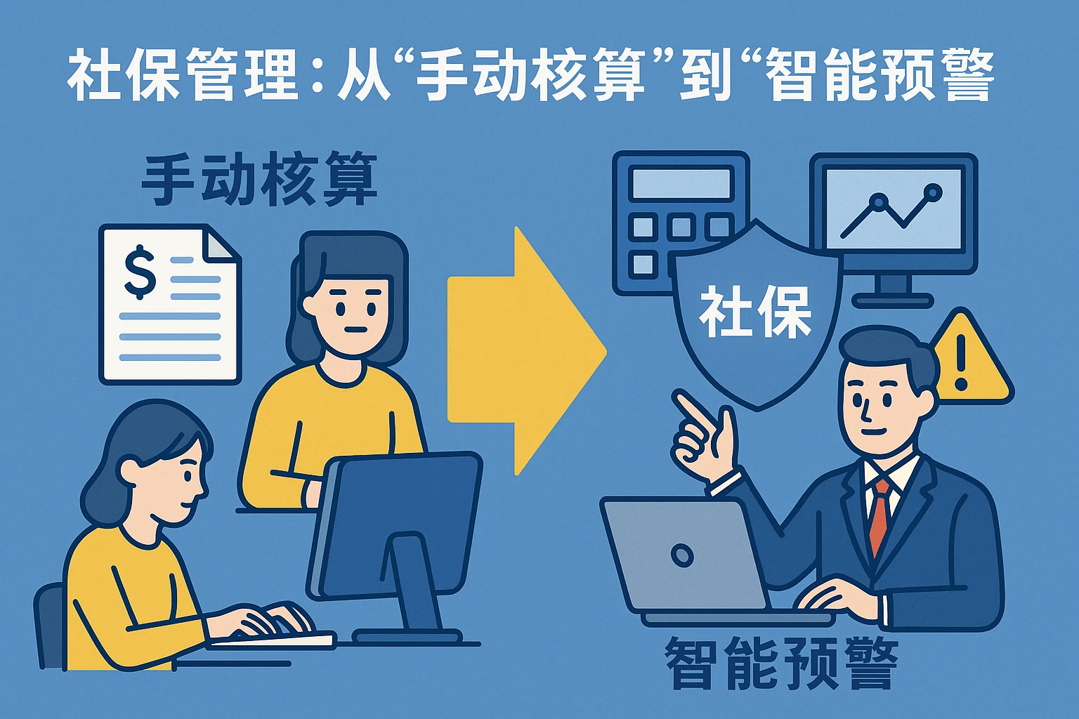 2. 社保管理：从“手动核算”到“智能预警”
