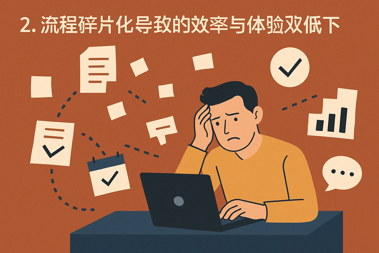 2. 流程碎片化导致的效率与体验双低下