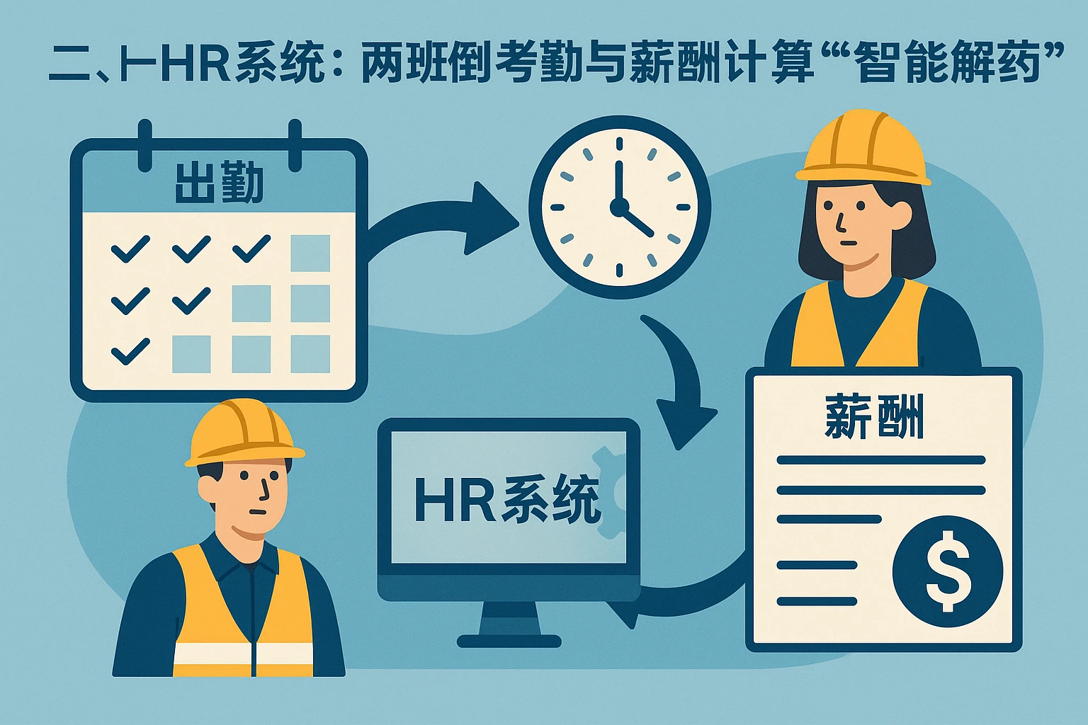 二、HR系统：两班倒考勤与薪酬计算的“智能解药”
