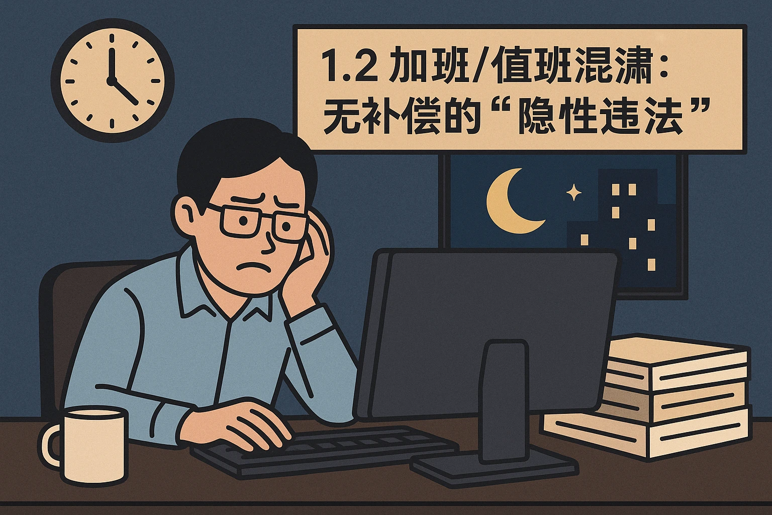 1.2 加班/值班混淆：无补偿的“隐性违法”