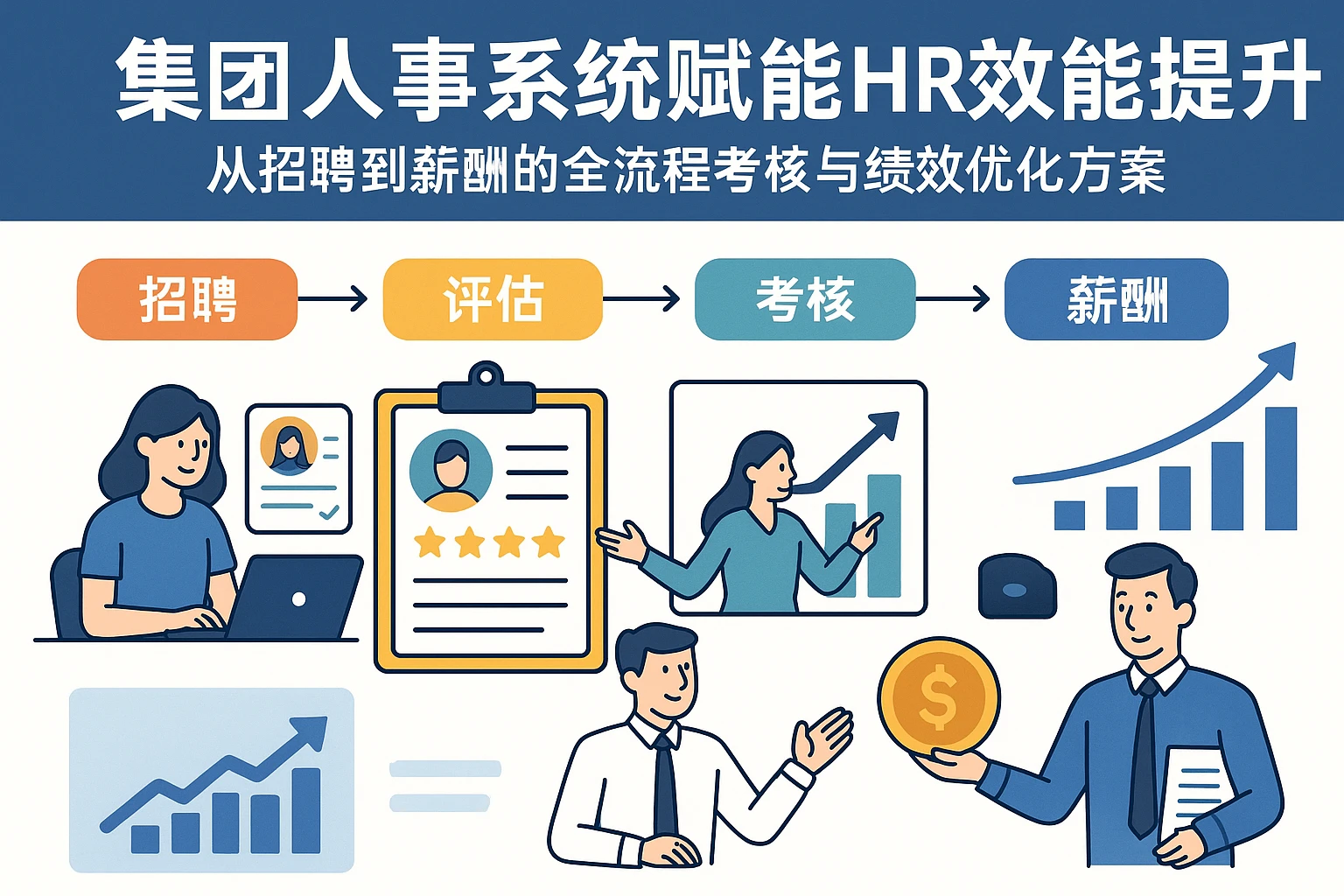 集团人事系统赋能HR效能提升：从招聘到薪酬的全流程考核与绩效优化方案