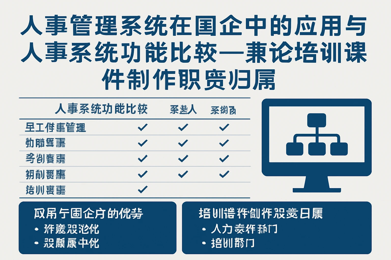 人事管理系统在国企中的应用与人事系统功能比较——兼论培训课件制作职责归属