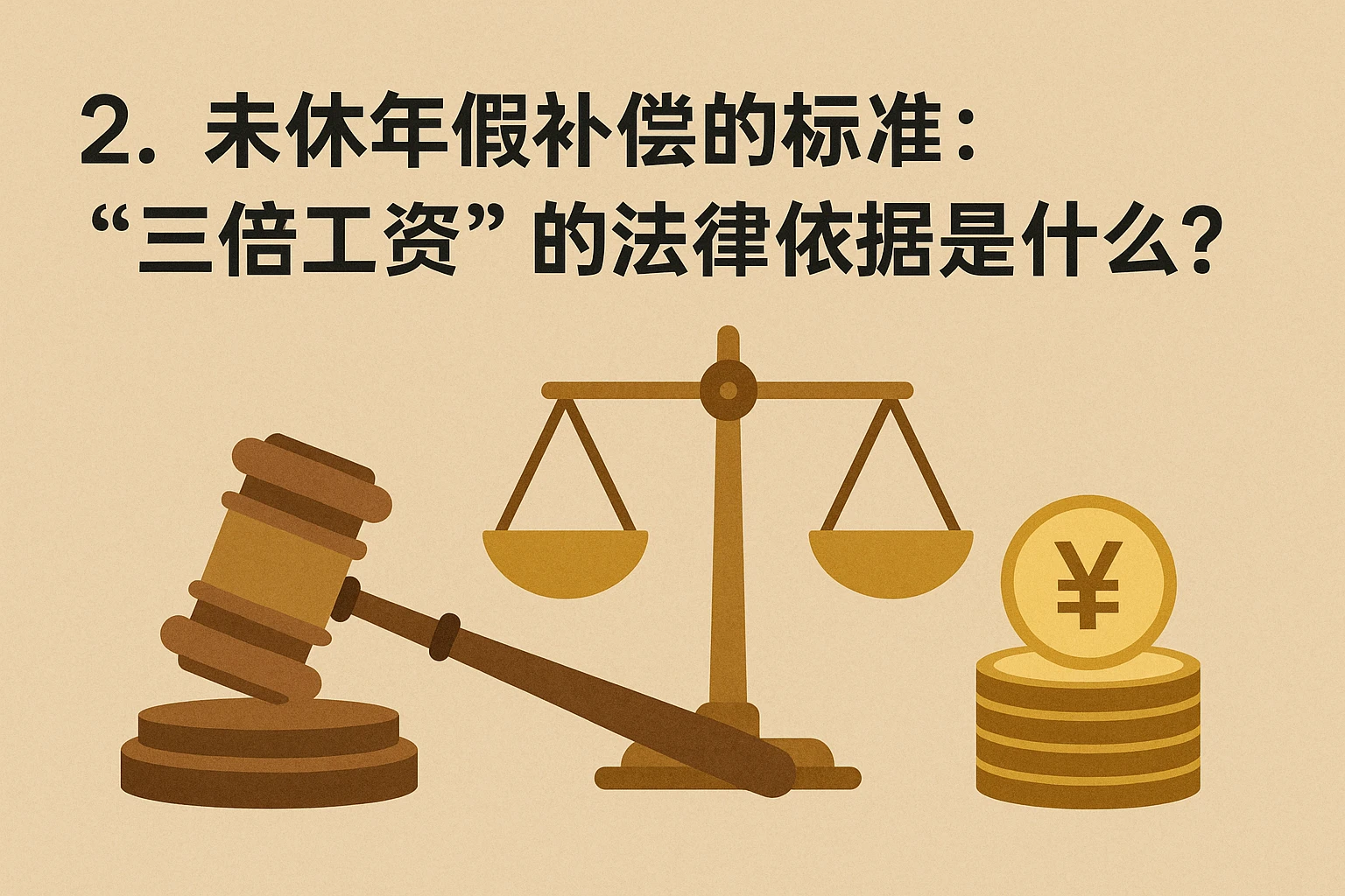 2. 未休年假补偿的标准：“三倍工资”的法律依据是什么？