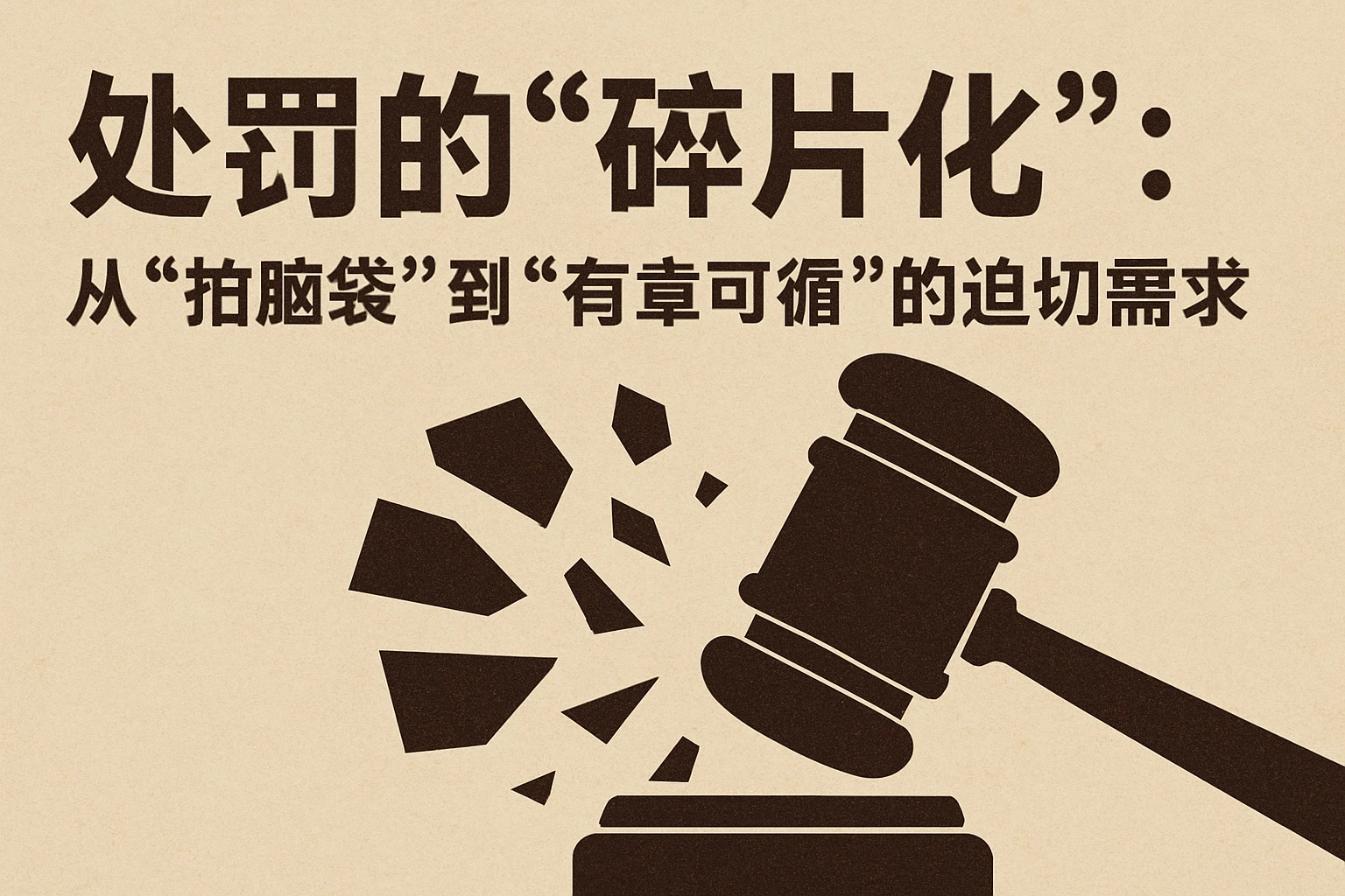 2. 处罚的“碎片化”：从“拍脑袋”到“有章可循”的迫切需求